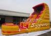 Ice / Fire Orange Inflatable Slide Bouncer Rental For Children Birthday Party