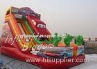 Orange Car Carton Kids Inflatable Slides Rentals For Kindergarten Amusement