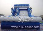 Dolphin Double Slip Kids Inflatable Slides Bouncer Blue , PVC EN14960