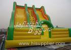 Large Double Lanes Kids Inflatable Slides Yellow , Amusement Park Inflatable
