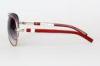 Red / White Round Metal Frame Sunglasses For Men And Women , AC Lens / Polarized Lens