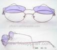 OEM Custom Round Spectacle Frames With Clip On Sunglasses For Girls , Purple Light Colors