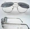 Stainless Steel Reading Eyeglass Frames With Clip On Sunglasses , Polarized Lens