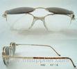 Round Metal Eyeglass Frames With Clip On Sunglasses For Ladies , Custom OEM