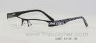 Metal Half Rim Reading Eyeglass Frames With Demo Lens , Leopard Print Dark Color