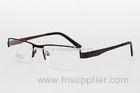 Stainless Steel Half Rim Eyeglass Frames For Men With CE And FDA Certification , Rectangular Shaped