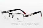 Mens Metal Half Rim Glasses Frames , Wide Black Square Eyeglass Frames For Men