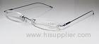 Custom Narrow Rectangular 3.00 Rimless Eyeglass Frames For Women With Demo Lens