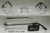 Grey Rectangular Rimless Eyeglass Frames , Optical Eyewear Frames For Men In Fashion