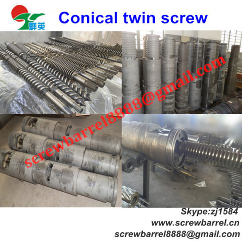 twin conical screws barrels