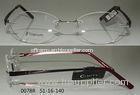 Red And Black Rectangle Rimless Eyeglass Frames For Unisex For Wide Faces In Fashion