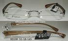 Coffee Color Rimless Titanium Eyeglass Frames , Women's Rectangular Eyeglass Frames