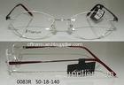 Red Frameless Titanium Optical Frames For Reading Spectacles , Beta Titanium