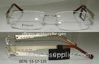 Gold Square Titanium Optical Spectacles Frames For Men In Fashion , Demo Lens