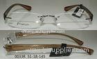 Coffee Color Titanium Optical Frames Rimless For Oval Faces , Beta Titanium