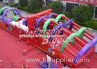 Red PVC Giant Inflatable Obstacle Course For Outdoor Advertisement