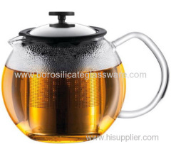 Hand blown Borosilicate Double Wall Glass Teapot