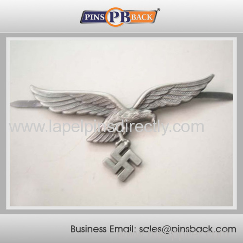 High quality die struck lapel pin/ lapel pin with 3D custom Logo/silver plated badge