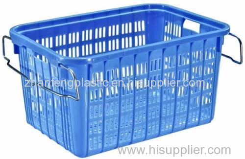 Durable Plastic Basket with Handles for Packaging Fruit or Vegetables