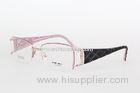 Fashion Metal Ladies Optical Frames For Women For Reading Glasses , Pink And Black