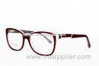 White / Wine Acetate Optical Frames For Women , Full Rim Cat Eye Shaped