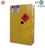250L Yellow Paint Finish Chemical Storage Cabinets With New Paddle Lock / Dual Vents For Dangerous G