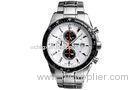 5 ATM Multifunction Stainless Steel Quartz Watch With Chronograph / Calendar
