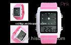 Water Resistant LCD Analogue Watch Dual Time Unisex Wristwatch