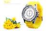 3 ATM Water Resistant Womens Quartz Watches , Girl Silicone Wrist Watch
