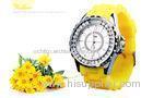 3 ATM Water Resistant Womens Quartz Watches , Girl Silicone Wrist Watch