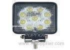 Square 27W LED Work Lights 12V , 6000K Car Work Lights For Police Car