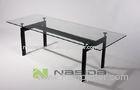 Rectangle Glass Commercial Office Furniture Desk , Modern Home Dining Table