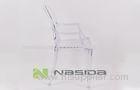 Transparent Outdoor Patio Chairs / Plastic Ghost Arm Chair for Backyard