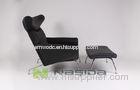 Modern Black Fabric or Leather Wingback Chair for Drawing Room and Office