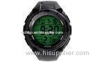 Unisex Black Multifunction Sport Watch EL Backlight With Stop Watch