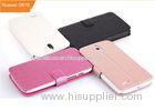 Pink Leather Huawei Cell Phone Cases G610 Phone Protective Cover