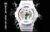Girls White PU Strap LCD Analog Digital Wrist Watch , Skmei Sport Watches
