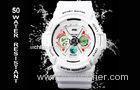 Girls White PU Strap LCD Analog Digital Wrist Watch , Skmei Sport Watches