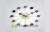 International Colorful George Nelson Wall Clock / Wood Ball Clocks with Aluminum Holder