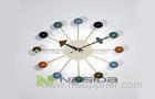 International Colorful George Nelson Wall Clock / Wood Ball Clocks with Aluminum Holder