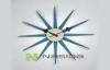 Multi Color Big George Nelson Blue Sunburst Decorative Wall Clocks with Wooden Arms