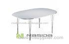 White Glossy Square Super Elliptical Contemporary Dining Room Tables with Custom Size