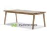 Simple Rectangle Extending Contemporary Dining Room Tables , Ash Solid Wood Material