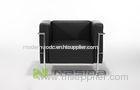 Comfortable Classic Sectional Black Living Room Leather Sofa , One seat / Two seat / Three seat