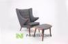 Classic Durable Wooden Frame Fabric Living Room Lounge Chairs , High Density Sponge