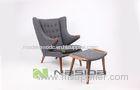 Classic Durable Wooden Frame Fabric Living Room Lounge Chairs , High Density Sponge