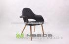 Black Solid Wood Modern Wood Dining Chairs , Saarinen / Eames Organic Chair Replica