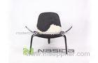 Three - Legged Black / White Classic Modern Wooden Chairs , Shell Chair for Drawing Room