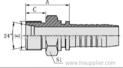 Metric Male 24 degree cone seat L.T. swaged hose fitting 10411