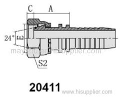 45 DEGREE Metric Female 24 degree cone swaged hose fitting 20411